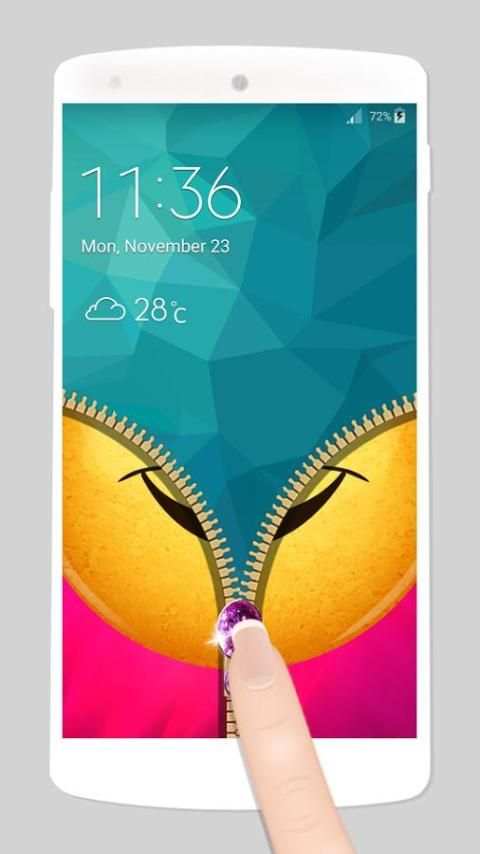 smiley zipper fake lock screen screenshot 1