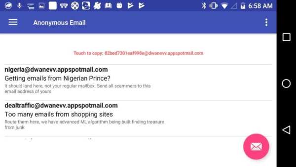 Anonymous/Temporary Email Send Receive скриншот 1