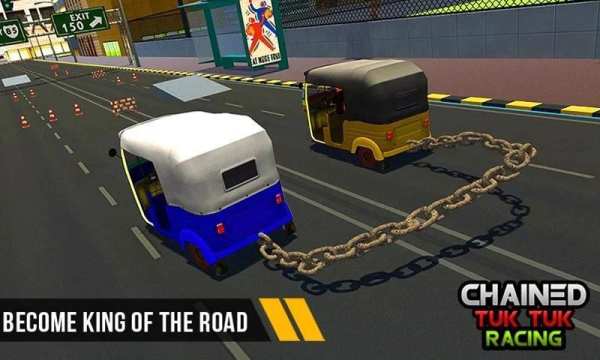 Chained Tuk Tuk 3D-Real Stunts Racing Tracks Rival screenshot 8