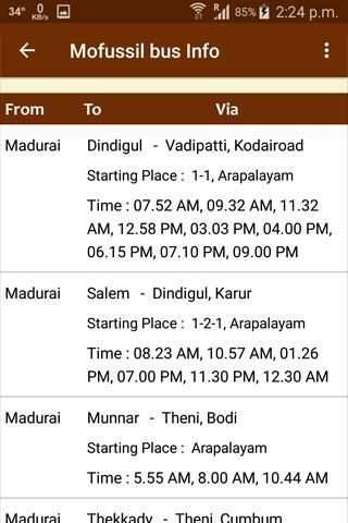 Madurai Mofussil Bus Info स्क्रीनशॉट 5