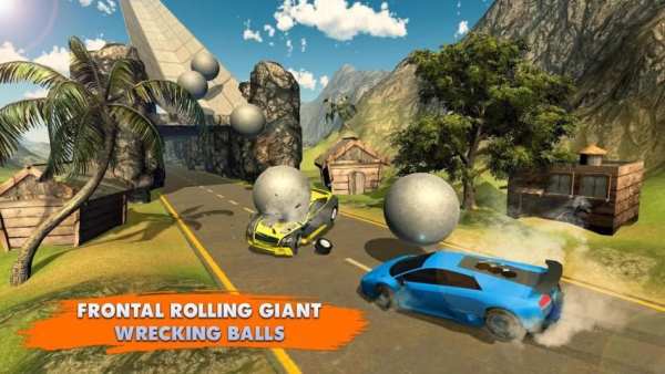 Chained Cars Rolling Ball Crash screenshot 4