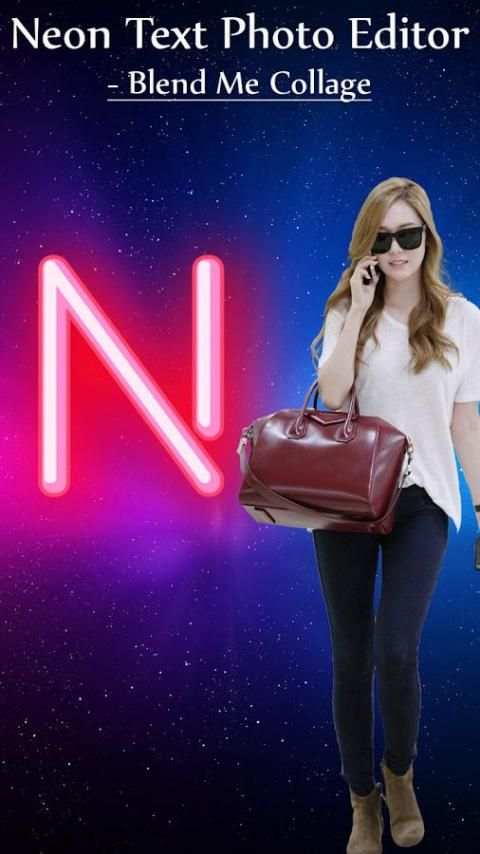 Neon Text Frame Photo Editor - Blend Me Collage скриншот 5