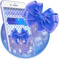Indigo Blue Polka Bow Theme on 9Apps