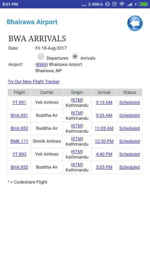 Nepal Airports Flight Time screenshot 2