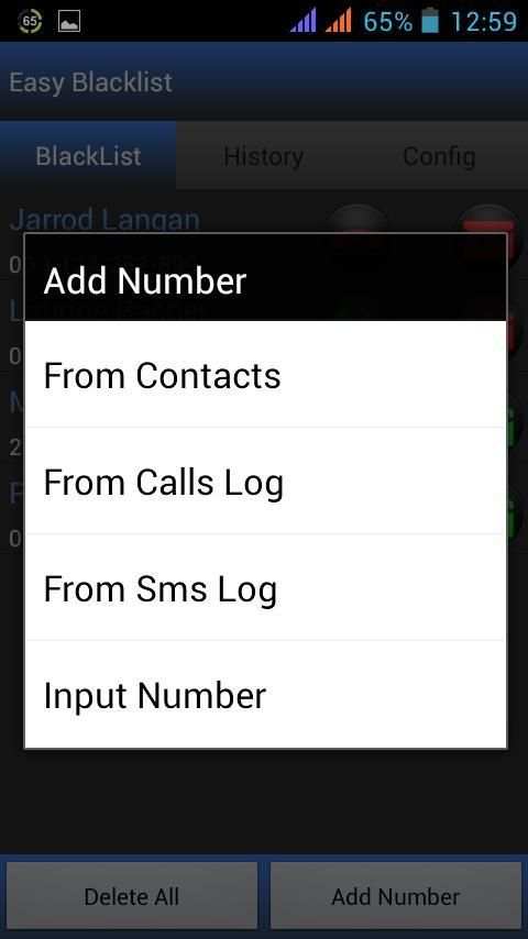 Easy BlackList - Call Sms - скриншот 3