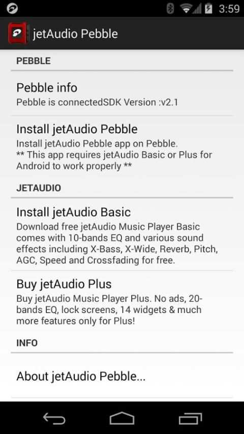 jetAudio Pebble screenshot 2