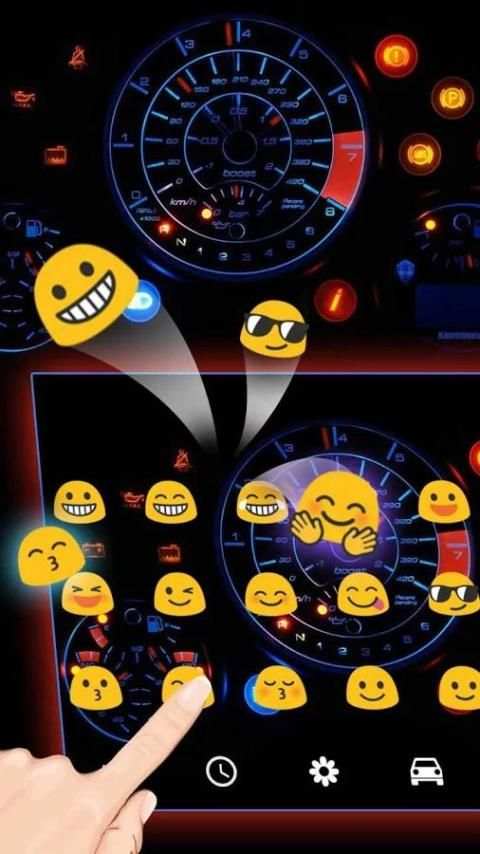 Hologram Car Keyboard Theme скриншот 1