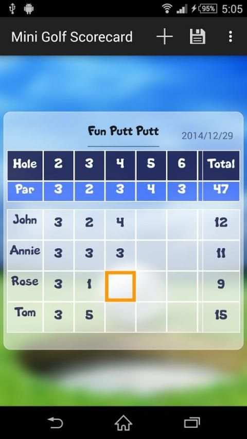 Mini Golf Scorecard 7 تصوير الشاشة