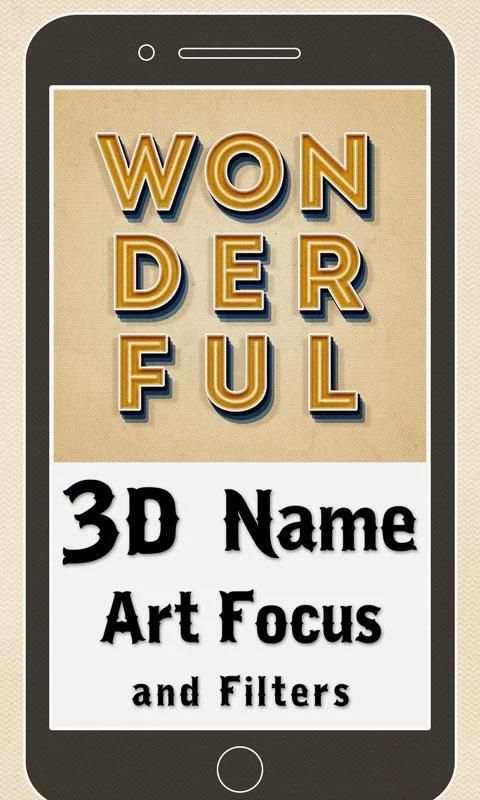3D Name Art - Focus And Filters 1 تصوير الشاشة
