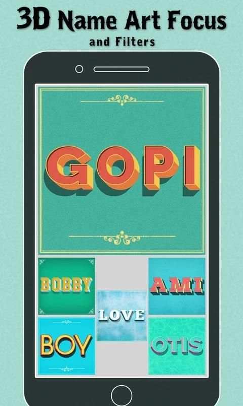 3D Name Art - Focus And Filters 6 تصوير الشاشة