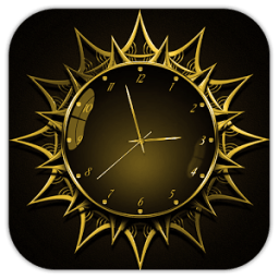 ikon Black Wall Clock Live WallPaper