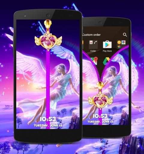 Angel Zipper Lock Screen скриншот 3