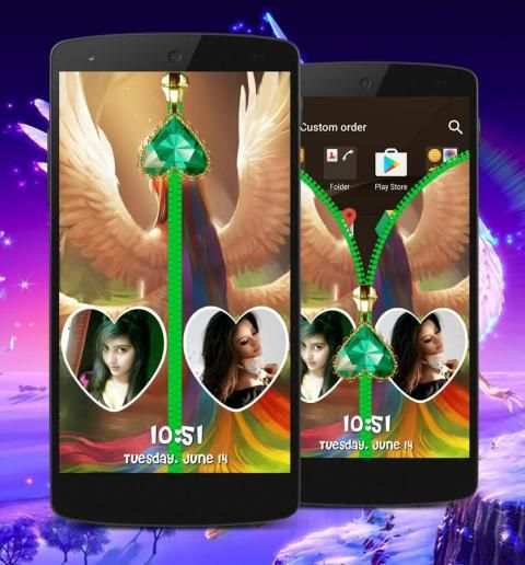 Angel Zipper Lock Screen скриншот 4