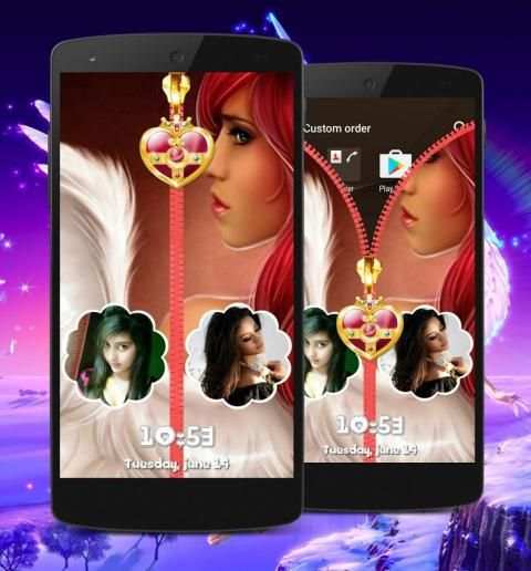Angel Zipper Lock Screen скриншот 1
