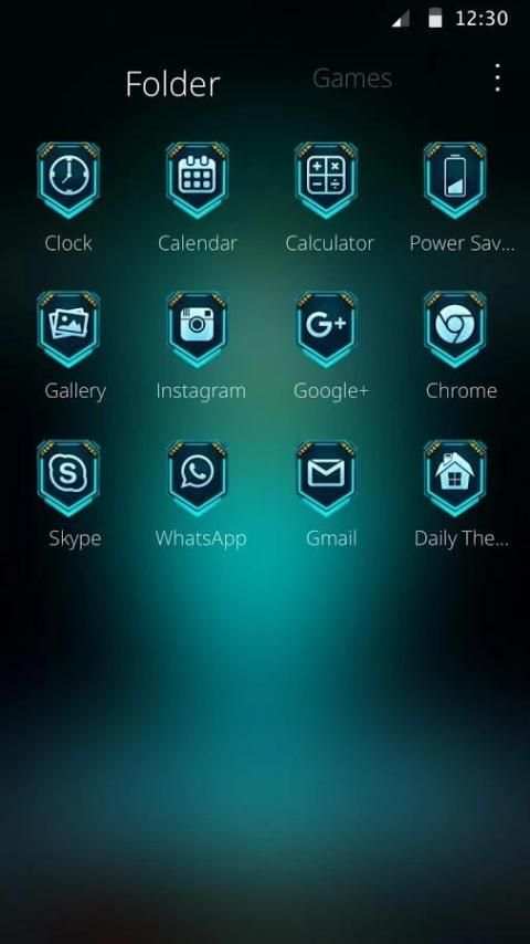 Blue Tech Skull Mobile Theme скриншот 4