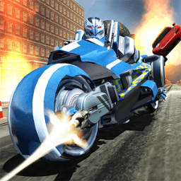 Police Superhero Robot Bike иконка