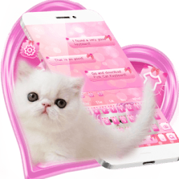 ikon Tema Keyboard Cat Merah muda