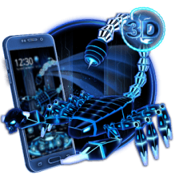 3D Neon Scorpion Robot Skull Theme icon