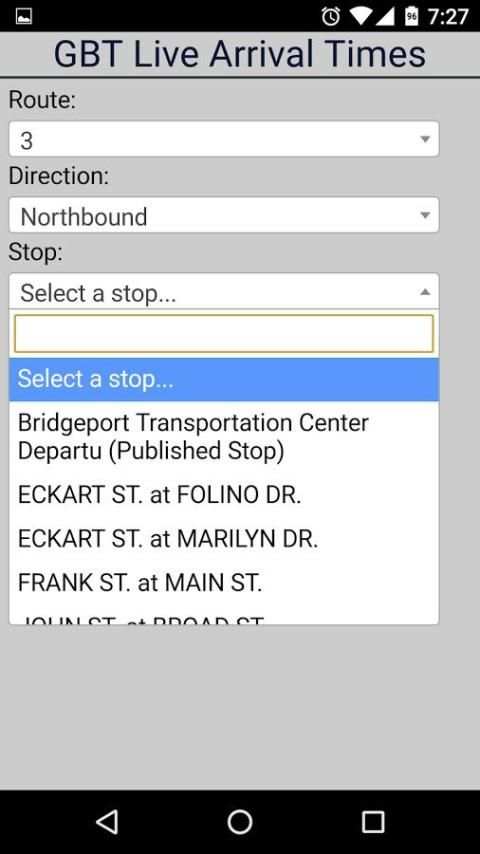 Bridgeport GBT Bus Tracker screenshot 1