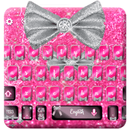 Pink Silver Bow Keyboard иконка