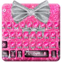 Pink Silver Bow Keyboard