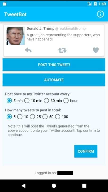 TweetBot скриншот 1