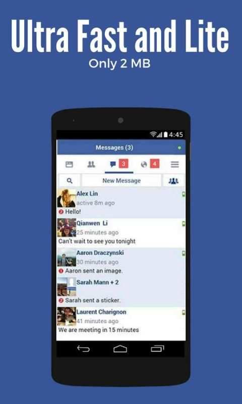 F- Lite Messenger for Facebook screenshot 2