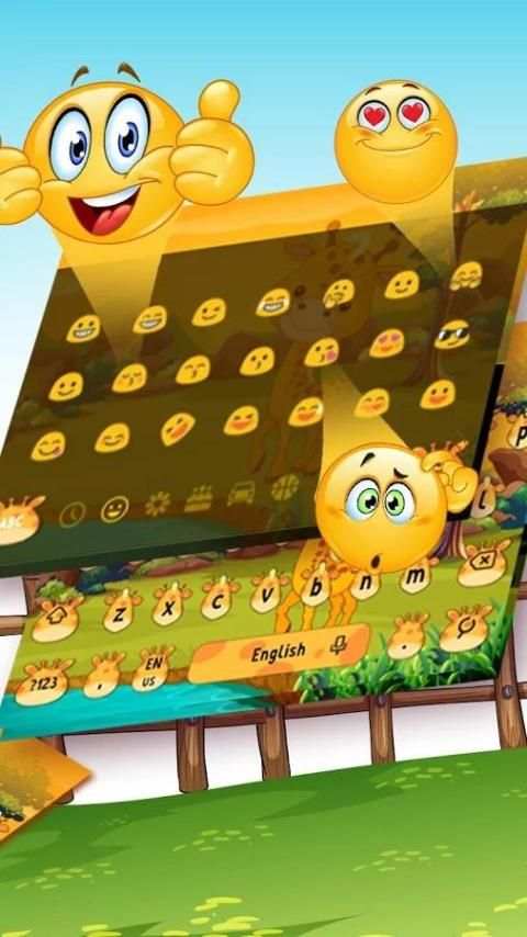 Cute Giraffe Keyboard Theme скриншот 1