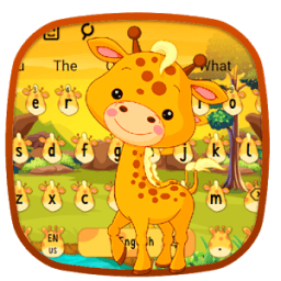 Cute Giraffe Keyboard Theme иконка