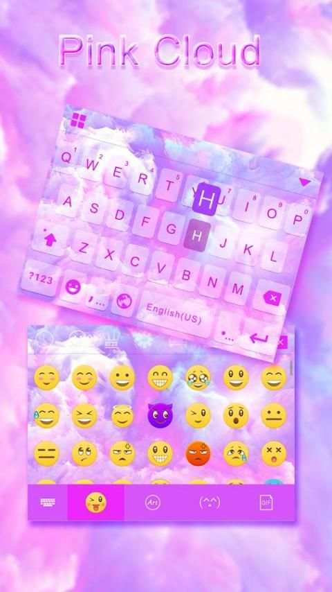 Pink Cloud ikeyboard Theme screenshot 3