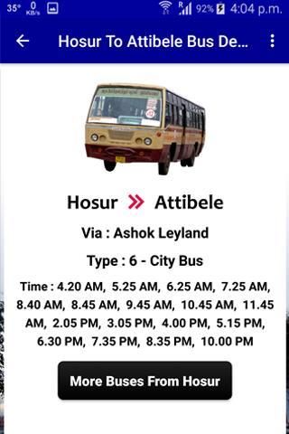 Hosur Bus Info screenshot 1