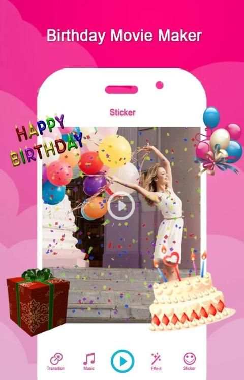 Birthday Movie Maker withMusic स्क्रीनशॉट 6