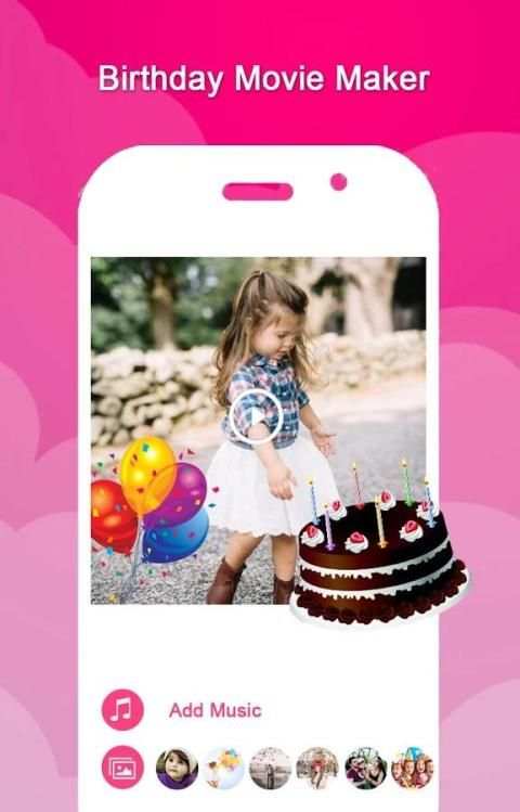 Birthday Movie Maker withMusic स्क्रीनशॉट 1