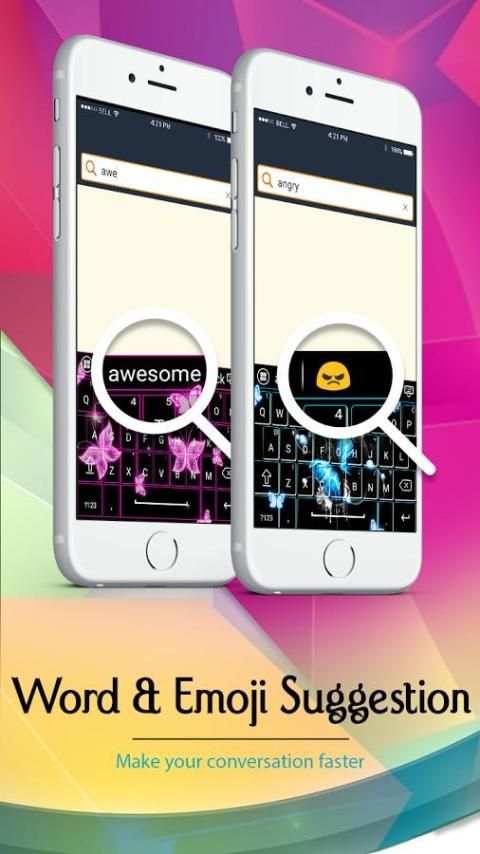 Neon Butterfly Keyboard screenshot 6