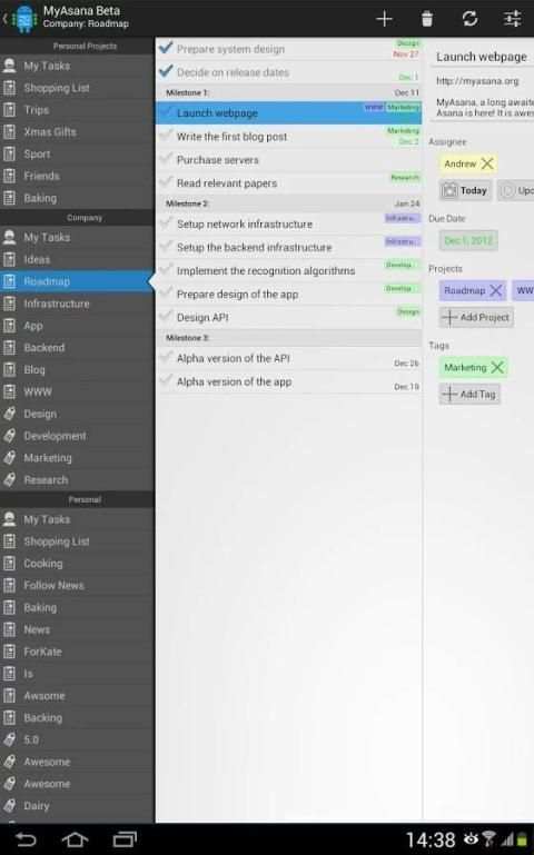 MyAsana - Asana Client скриншот 4