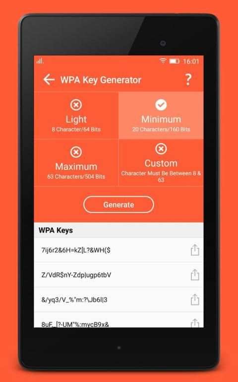 WiFi Utilities – WEP Key Gen screenshot 2