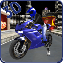 ikon Pizza Delivery Bike Rider 3D