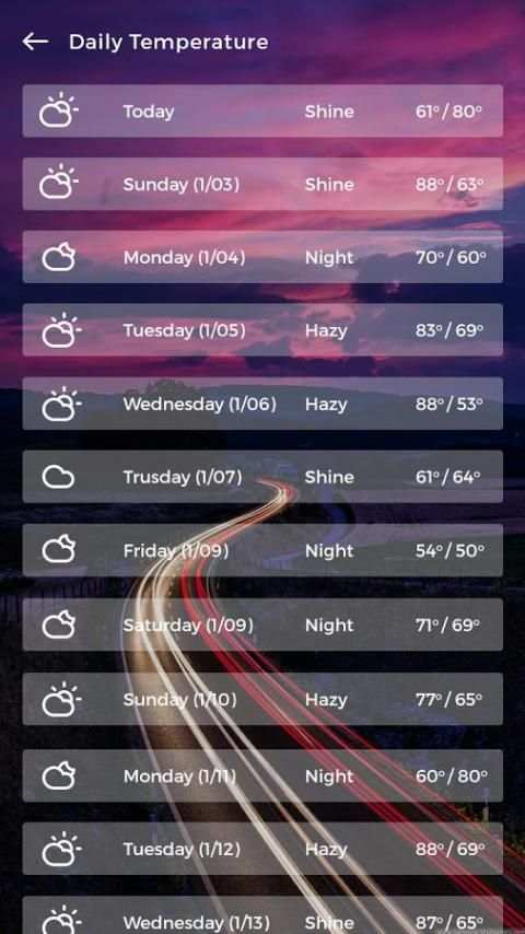 Timeline Weather screenshot 1