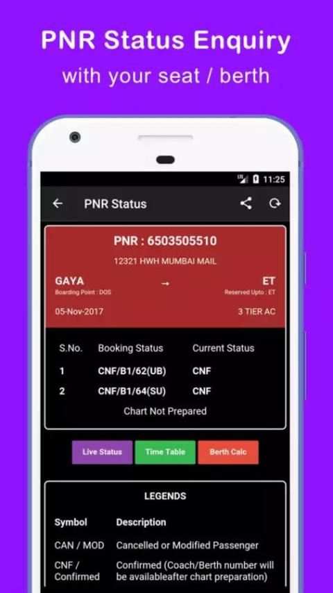 Official Indian Railway PNR Status screenshot 1