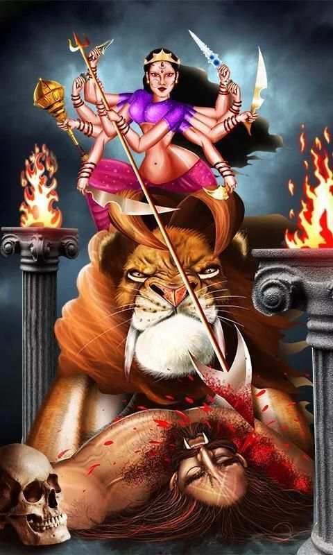 Navratri Live Wallpaper Durga Mata скриншот 1