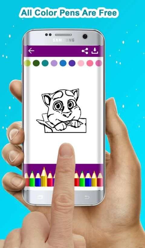 Talking Cat Tom Coloring Book screenshot 3