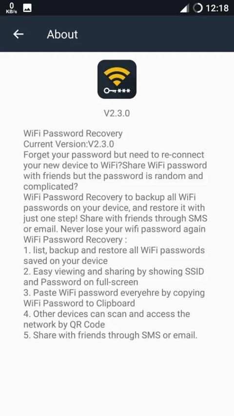 Free WiFi Password Recovery screenshot 1