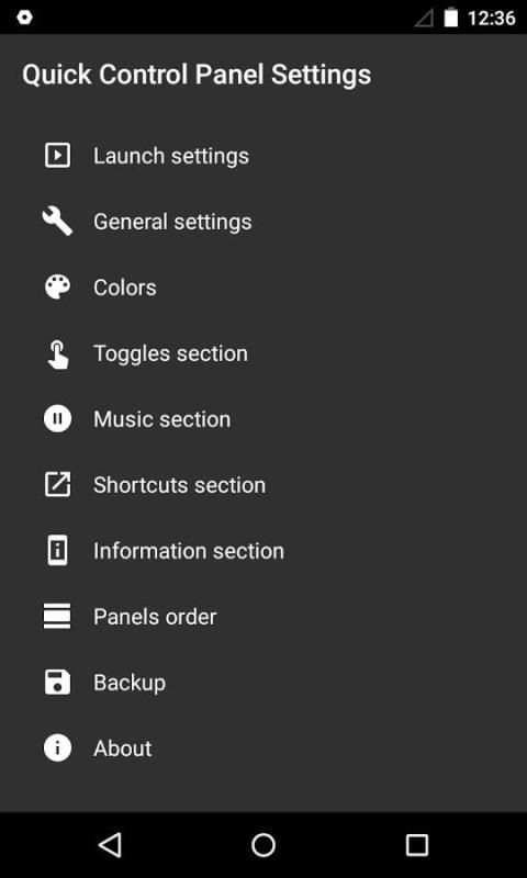 Quick Control Panel screenshot 1