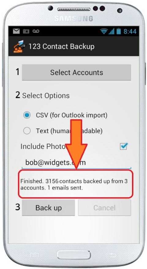 123 Contact Backup 3 تصوير الشاشة