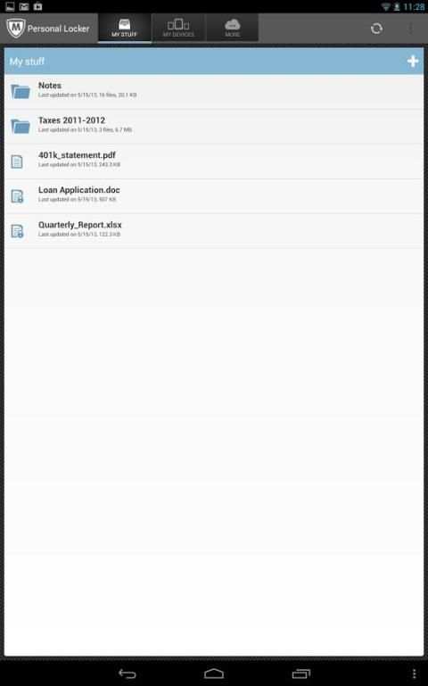 McAfee Personal Locker 6 تصوير الشاشة