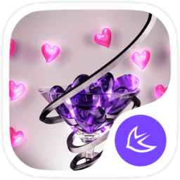 ikon Purple Crystal heart theme