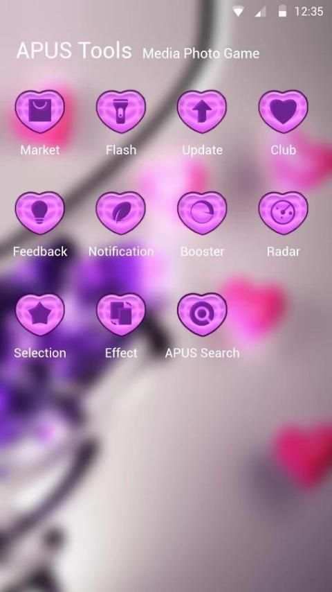 Purple Crystal heart theme screenshot 3