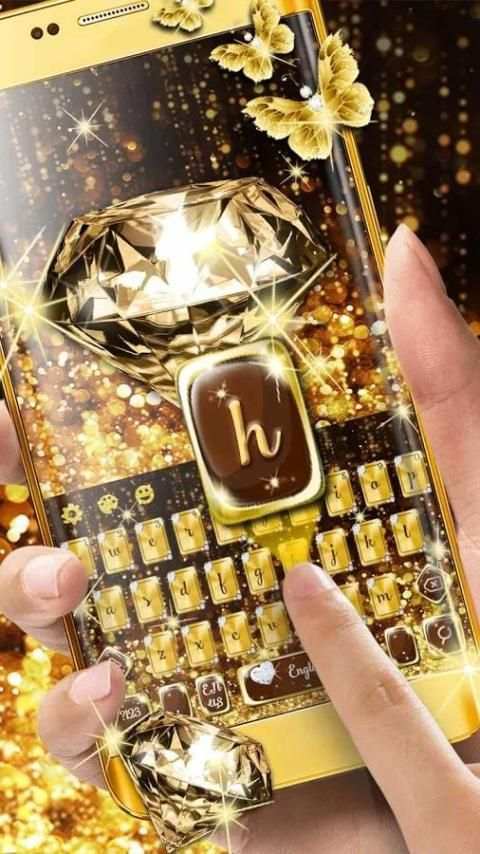 Gold Diamond Glitter Keyboard 3 تصوير الشاشة