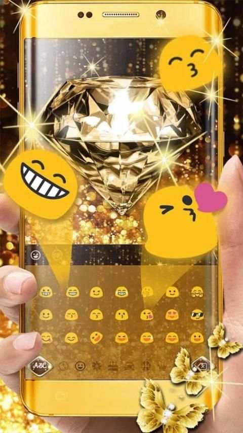 Gold Diamond Glitter Keyboard 2 تصوير الشاشة