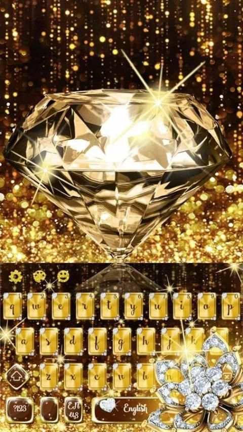 Gold Diamond Glitter Keyboard 1 تصوير الشاشة